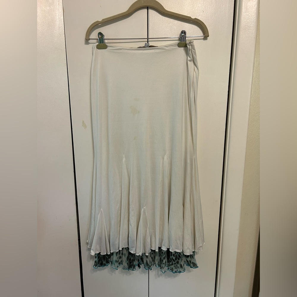 Roberto Cavalli Cream Maxi A-Line Skirt